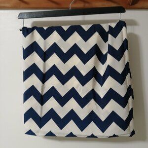 Zigzag chevron polyester apparel fabric navy/ivory 59" x 55"
